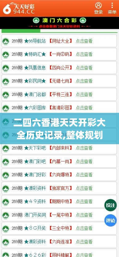 二四六香港天天开彩大全历史记录,整体规划讲解_X3.366