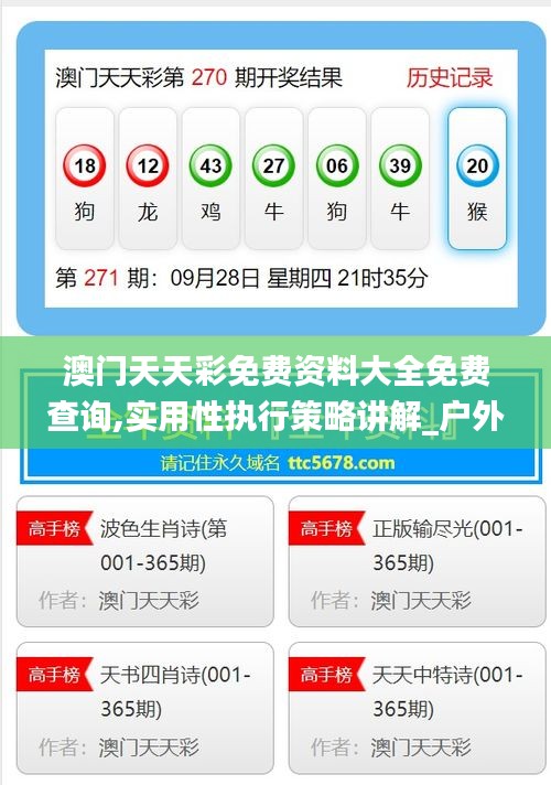 澳门天天彩免费资料大全免费查询,实用性执行策略讲解_户外版5.488
