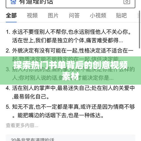 探索热门书单背后的创意视频素材
