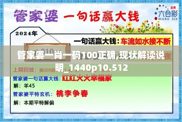 管家婆一肖一码100正确,现状解读说明_1440p10.512