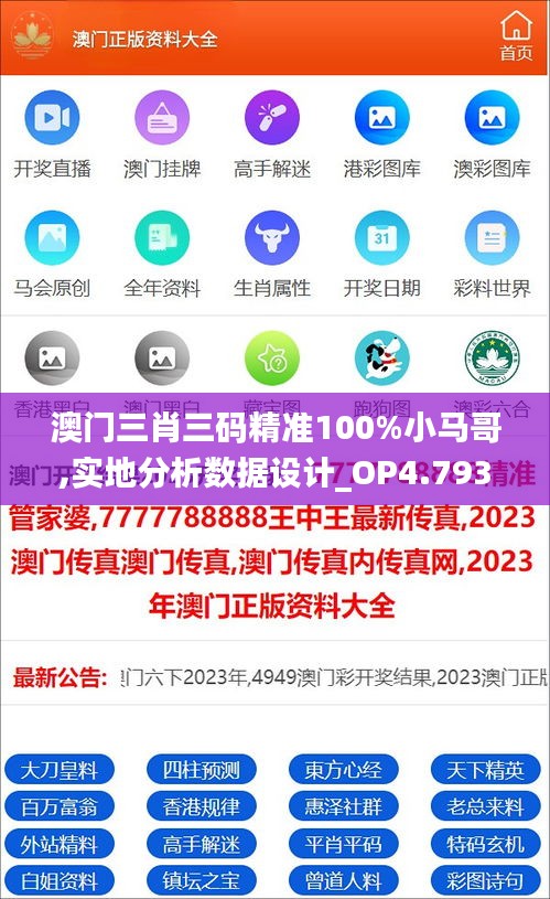 澳门三肖三码精准100%小马哥,实地分析数据设计_OP4.793