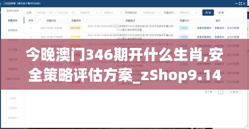 今晚澳门346期开什么生肖,安全策略评估方案_zShop9.149