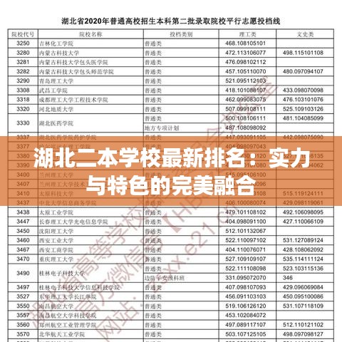 湖北二本学校最新排名：实力与特色的完美融合