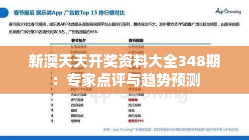 新澳天天开奖资料大全348期：专家点评与趋势预测