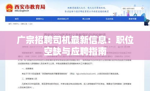 广宗招聘司机最新信息：职位空缺与应聘指南