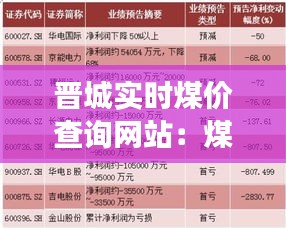 晋城实时煤价查询网站：煤炭市场的“晴雨表”