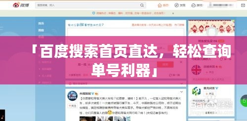 「百度搜索首页直达，轻松查询单号利器」