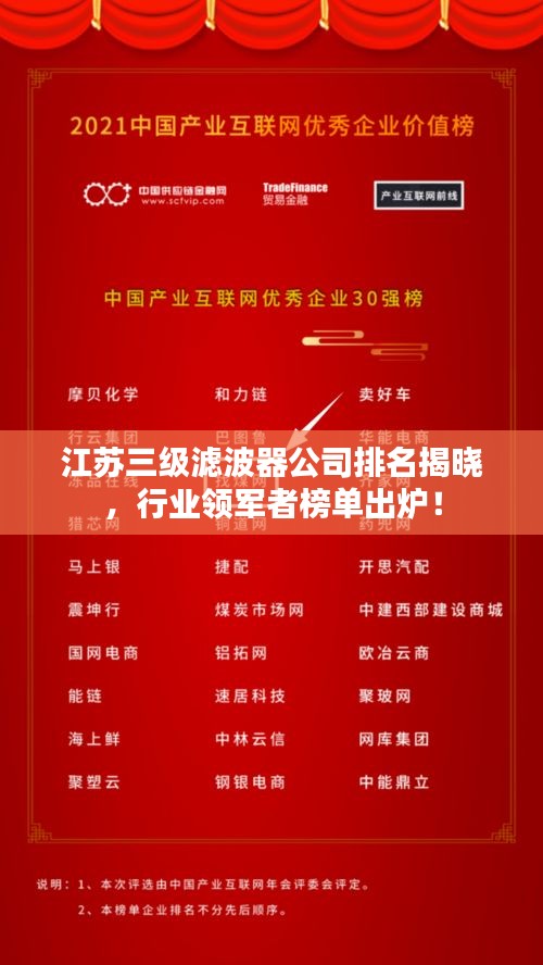 江苏三级滤波器公司排名揭晓，行业领军者榜单出炉！
