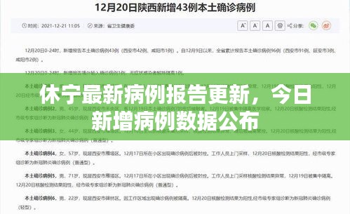休宁最新病例报告更新，今日新增病例数据公布